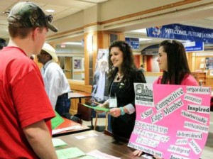 Elvira Avdeyeva and Renee Reichard campaign for Avdeyeva's selection as PTK Southern District vice president.