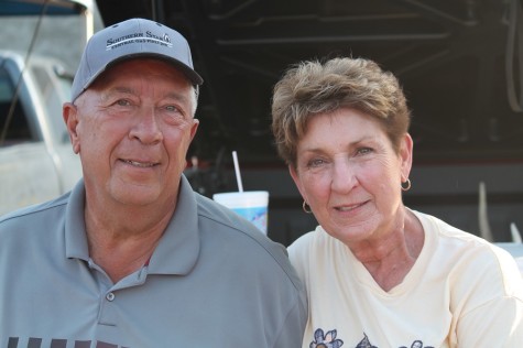 Bill Stange and Marilyn Hanna are weekly vendors at the Iola Farmers Market on the west side of the downtown square.