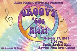 Allens Music Department Presents Groovy 60s Night at the Bowlus Fine Arts Center Oct. 19 at 7 p.m.