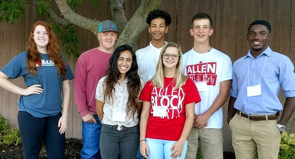 Those attending a PTK leadership event in Kansas City recently were, front from left, Mariana Duenes and Madison Folsom; back from left, McKenzie Kueker, Mason Plunk, Imani Lemon, Cody Thompson and Ryan Yarde.