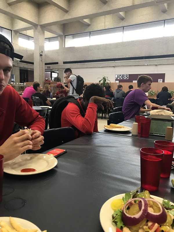 A typical noontime scene at the Allen cafeteria.
