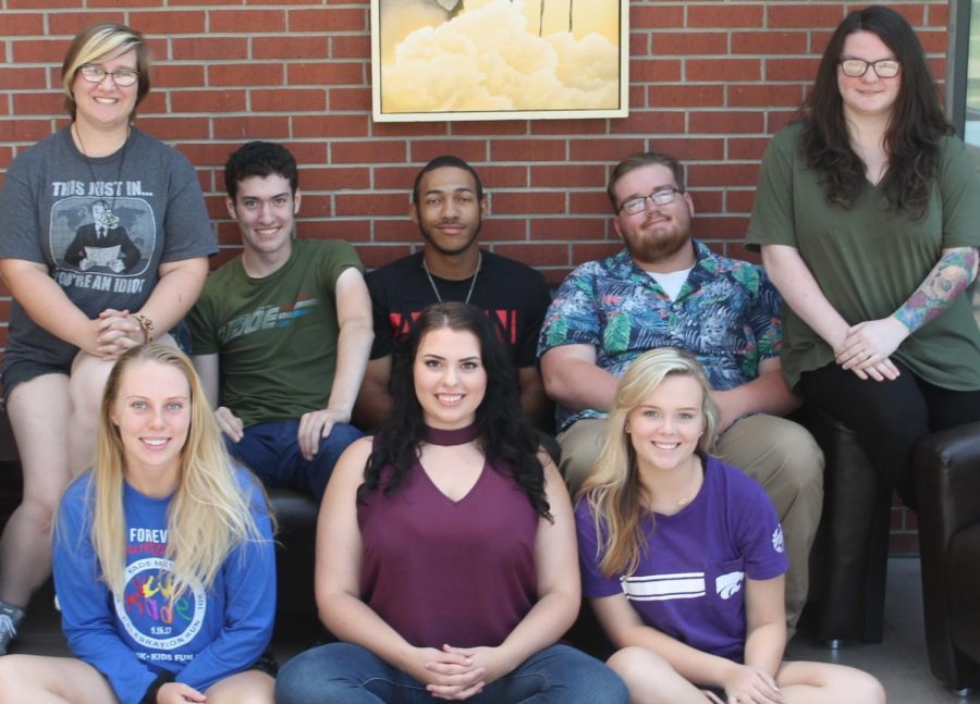 Members of the 2018-2019 Flame Staff are, from left, Molly Henderson, Nikayla Kussatz, Judd Wiltse, Lindsey Temaat, RJay McCoy, Bailey Sprague, Zeth DePriest and Persephone Burleson.