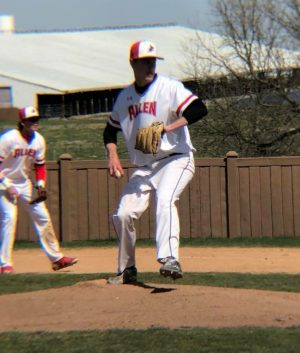 Sophomore Jake Pease, of Indiana, is a pitcher for the Red Devils Baseball Team, and is glad he made the journey to Alllen.