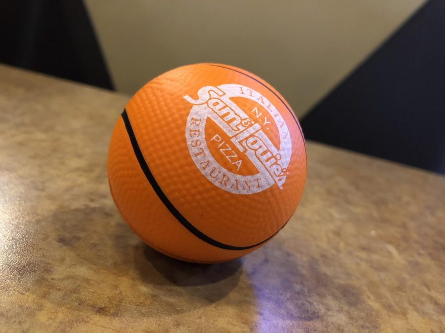 Catch one of these miniature basketballs at an Allen Community College home game, and bring it to Sam and Louies in Iola for a free piece of pizza!