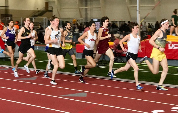  Allen sophomore Josh Doria, center, runs the 3,000-meter race at the Pittsburg State Rumble in the Jungle Meet.