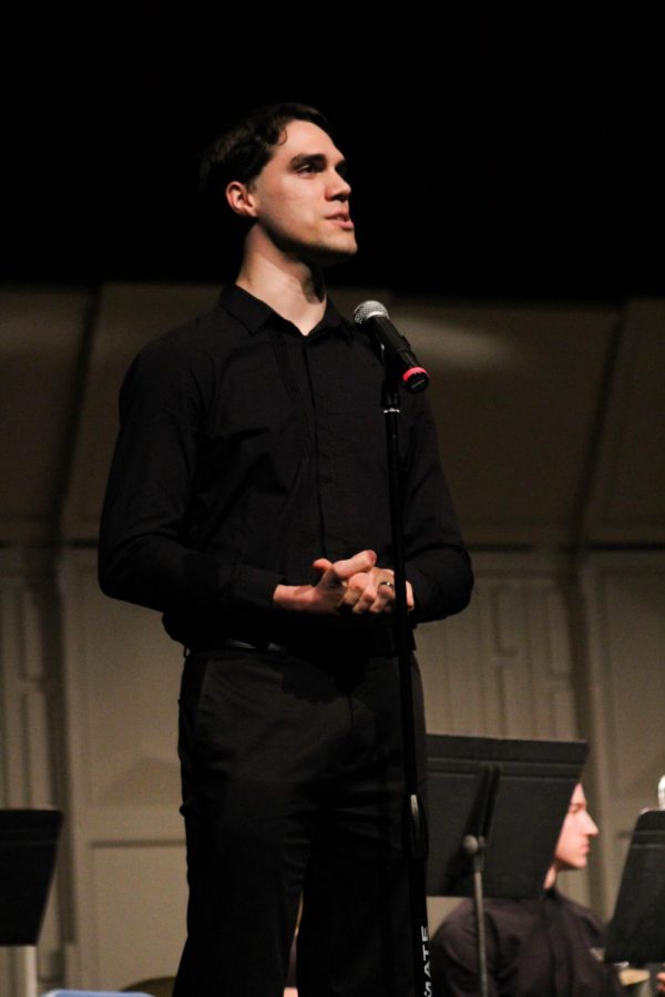 Seth Ernst directed both the Fort Scott Community College band and choir.