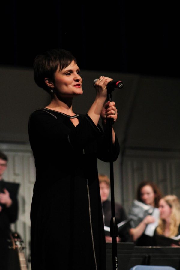 Adrienne Fleming, of Allen Community College, directed Skyfall performed by the combined choir.
