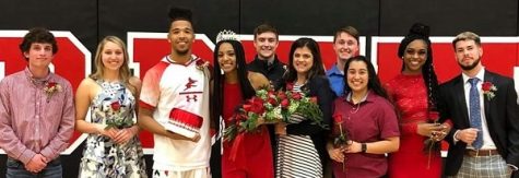 Allen Community Colleges 2020 Homecoming was Feb. 12, with queen and king being honored along with their court of nominees. Pictured from left are From left to right: Garrett Gantt, Amanda Wray, King Trez Hankins, Queen PJ Curry, Hunter Crane, Meg Kirk, Austin Hendrix, Gabby Guzman, Brittney Eskridge  and Diego Feitosa.
