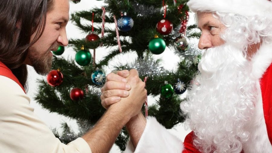 Jesus and Santa square off over who gets to decide whos naughty or nice. 
